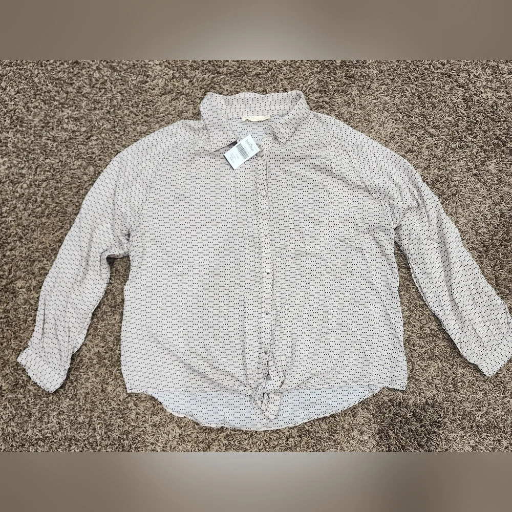 NWT Bohme button-up tie front shirt size L